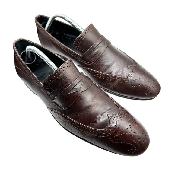 Studio Empoli Mens Loafers Size 9 Brown Leather Dress Shoes Handmade in Italy main image 7